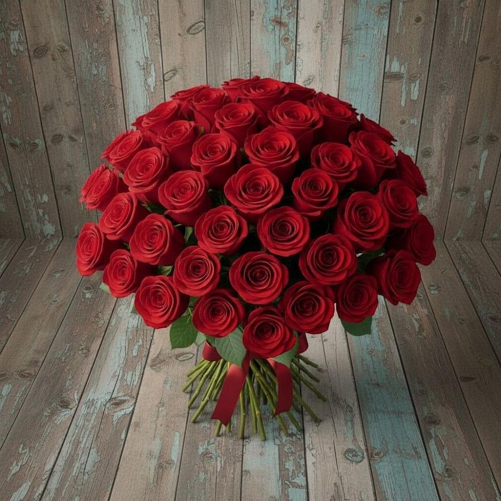 Букет 55 Красных роз Фридом в Устье