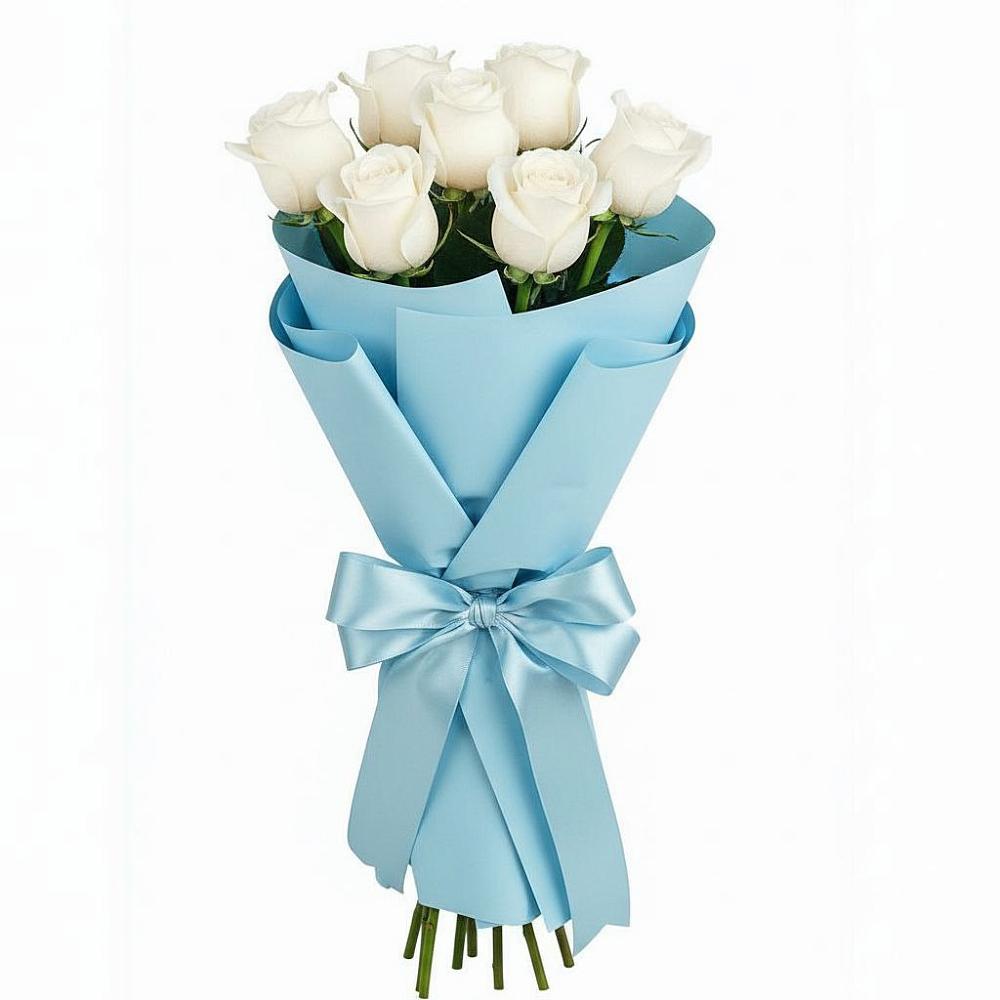 Букет 7 белых роз Проуд в Устье