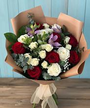 Букет цветов из:  Розы и Альстромерии в Устье
