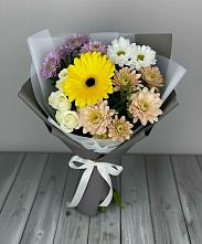 Букет цветов из:  Розы, Герберы и Хризантемы #REPLACE_PRED# Устье