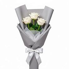 Букет 3 белые розы #REPLACE_PRED# Устье