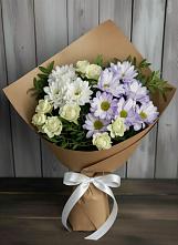 Букет цветов из:  Хризантемы и Розы в Устье