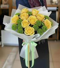 Букет цветов из:  Хризантемы и Розы #REPLACE_PRED# Устье