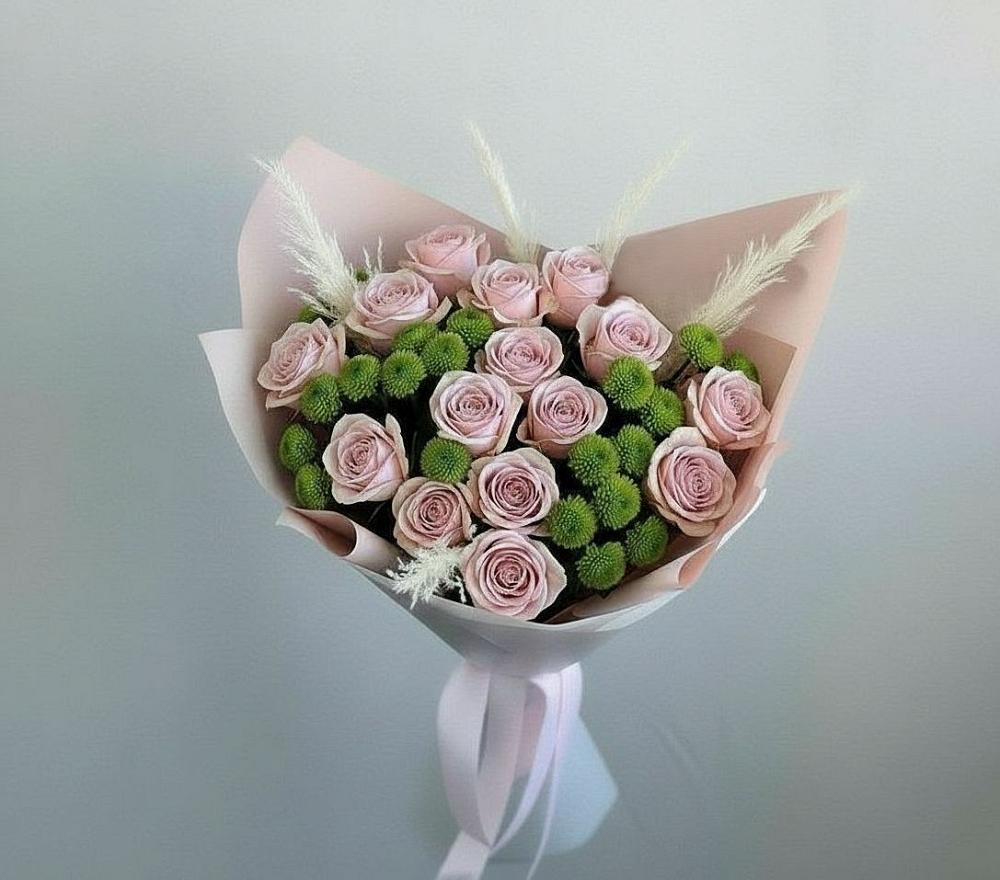 Букет цветов из: Розы и Хризантемы в Устье