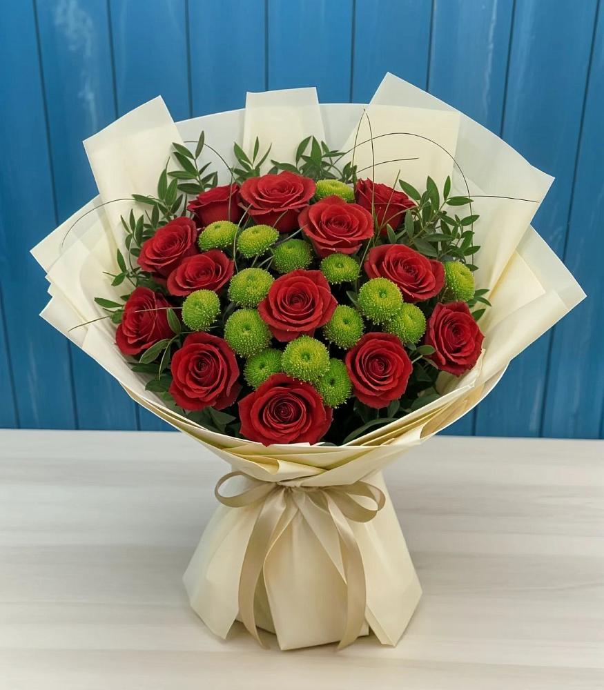 Букет цветов из: Розы и Хризантемы в Устье